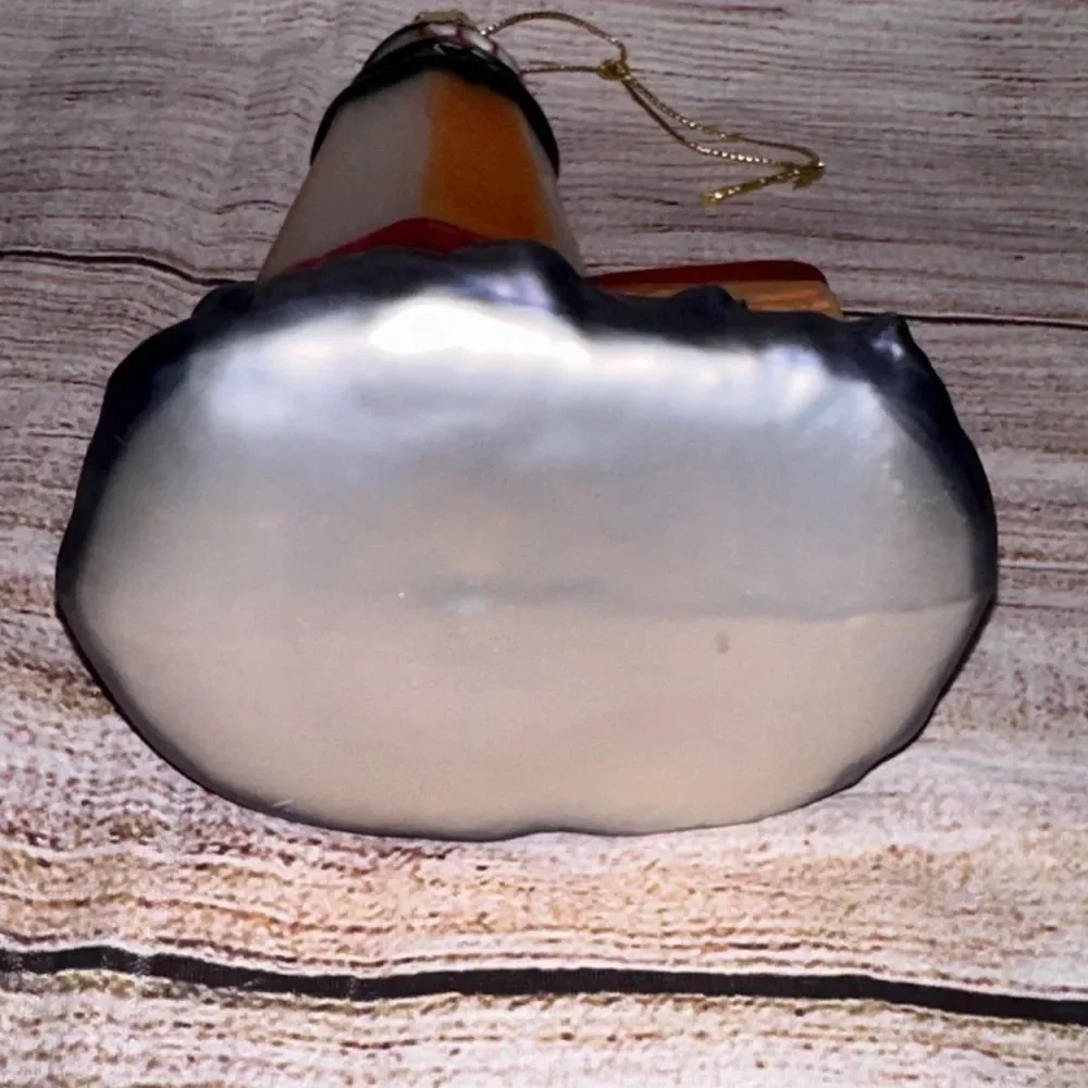 Blown Glass Shore Tower Lighthouse Christmas‎ Ornament Nautical Sea Ornament